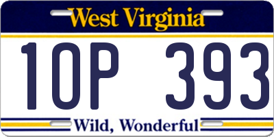 WV license plate 1OP393