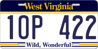 WV license plate 1OP422