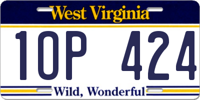 WV license plate 1OP424