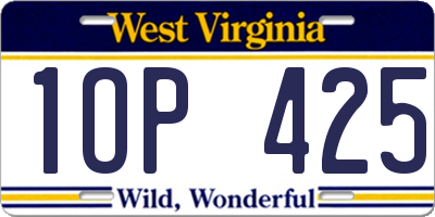 WV license plate 1OP425