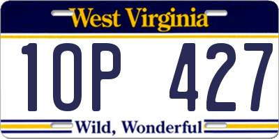 WV license plate 1OP427