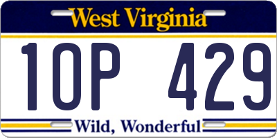 WV license plate 1OP429