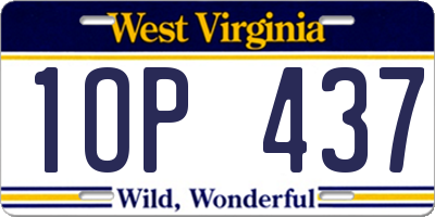WV license plate 1OP437