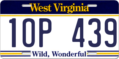 WV license plate 1OP439