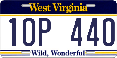 WV license plate 1OP440