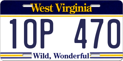 WV license plate 1OP470