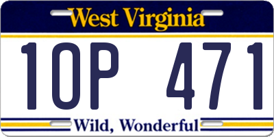 WV license plate 1OP471