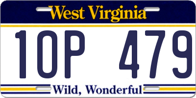 WV license plate 1OP479