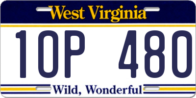 WV license plate 1OP480