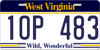 WV license plate 1OP483