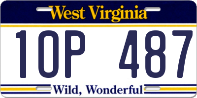 WV license plate 1OP487