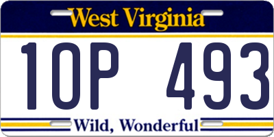 WV license plate 1OP493