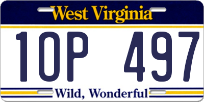 WV license plate 1OP497