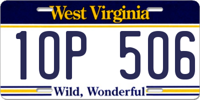 WV license plate 1OP506