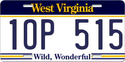 WV license plate 1OP515