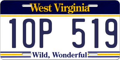 WV license plate 1OP519