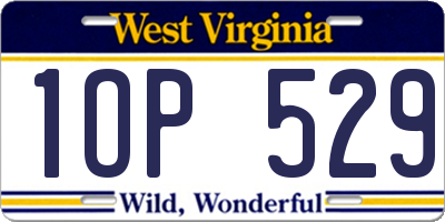 WV license plate 1OP529