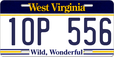 WV license plate 1OP556