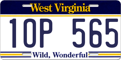 WV license plate 1OP565