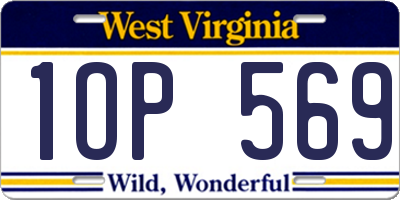 WV license plate 1OP569