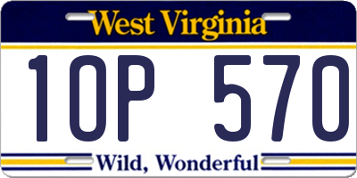 WV license plate 1OP570