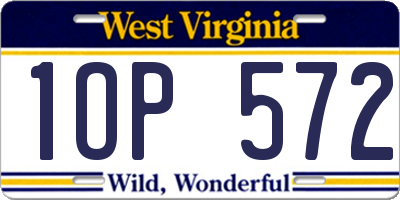 WV license plate 1OP572