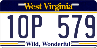 WV license plate 1OP579