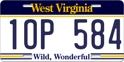 WV license plate 1OP584