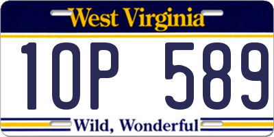 WV license plate 1OP589