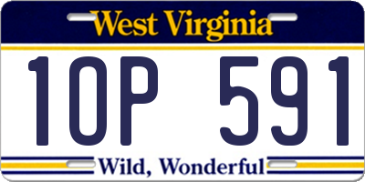 WV license plate 1OP591