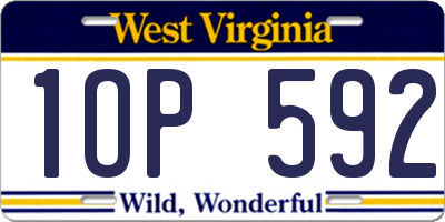 WV license plate 1OP592