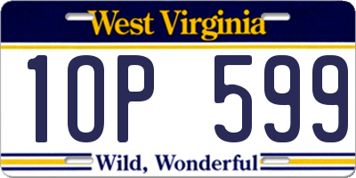 WV license plate 1OP599