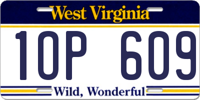 WV license plate 1OP609