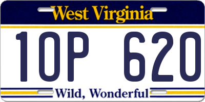 WV license plate 1OP620
