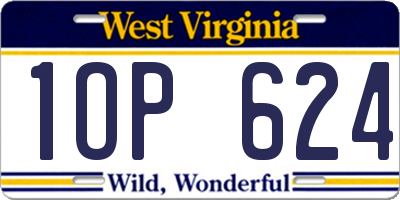 WV license plate 1OP624