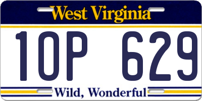 WV license plate 1OP629