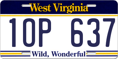 WV license plate 1OP637