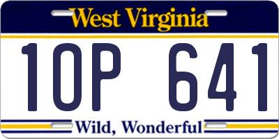 WV license plate 1OP641