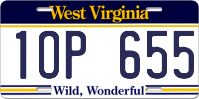 WV license plate 1OP655