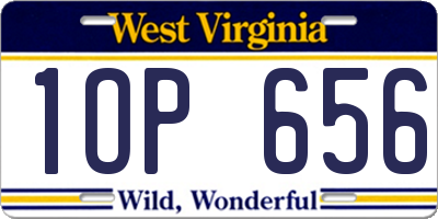 WV license plate 1OP656