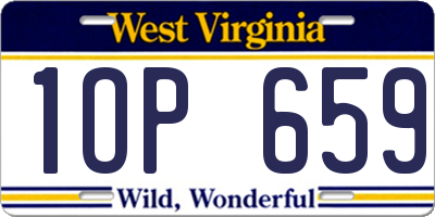 WV license plate 1OP659