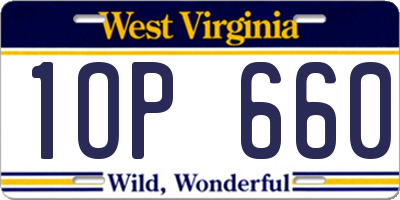 WV license plate 1OP660