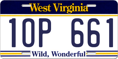 WV license plate 1OP661