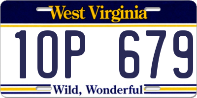 WV license plate 1OP679