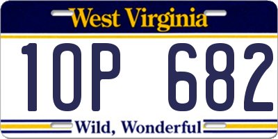 WV license plate 1OP682