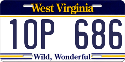 WV license plate 1OP686