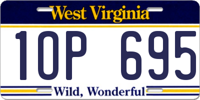 WV license plate 1OP695