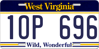 WV license plate 1OP696