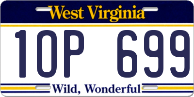 WV license plate 1OP699