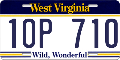 WV license plate 1OP710